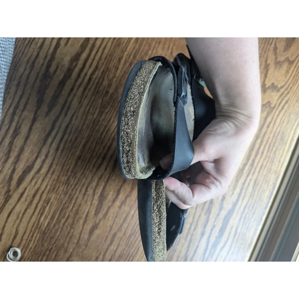 Birkenstock Arizona Black Birko-Flor Two Strap Buckle Sandals For Repair M8